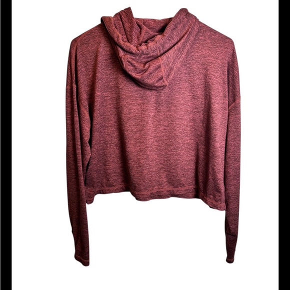 Athleta Uptempo Cropped Long Sleeve Burgundy Hoodie Size XS - Picture 5 of 6